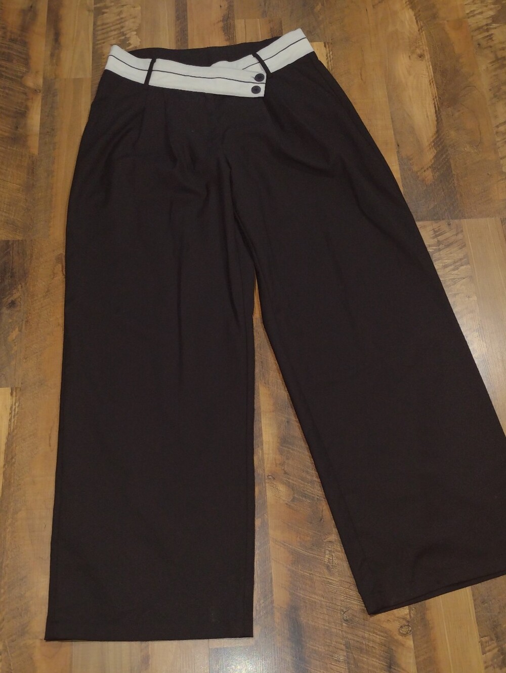 Commence Women's Wide Leg Pants White Asymmetrical Waistband Size XL - Picture 10 of 10